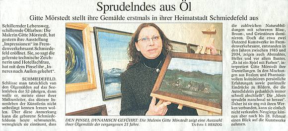 Thr. Allgemeine Dez. 2004: Öl-Malerei Austellung 2004/2005 in Schmiedefeld